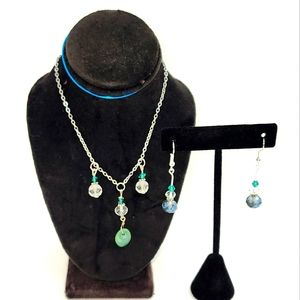 Dangle Necklace and Earrings